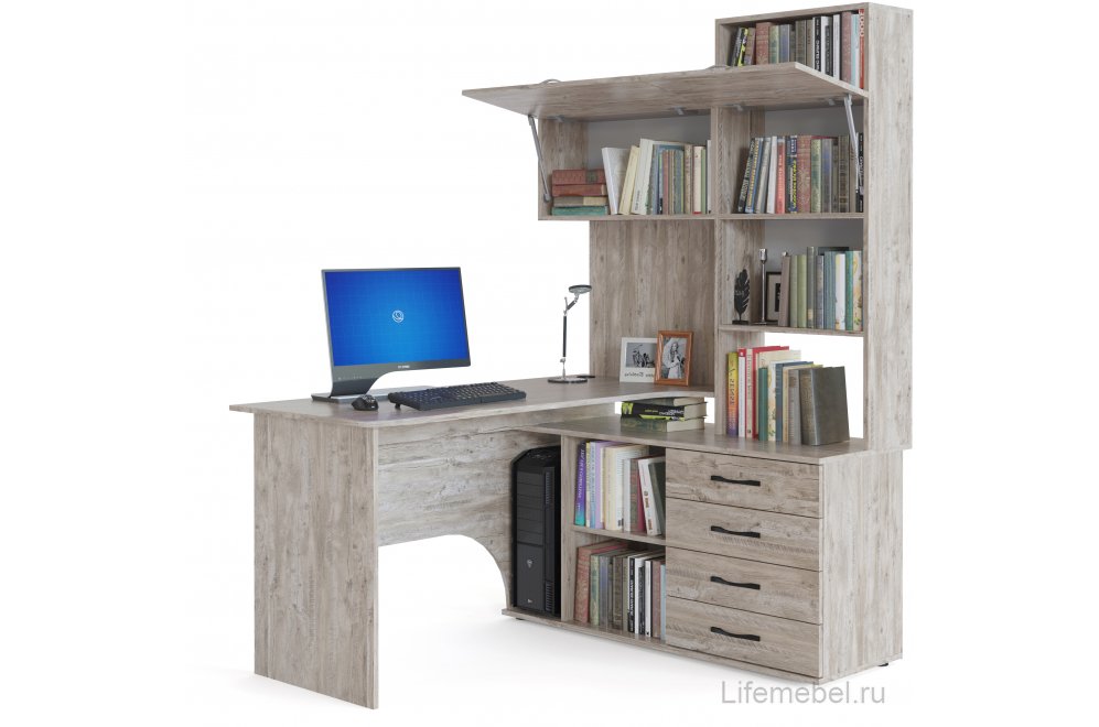 Стол компьютерный КСТ-14.1П правый дуб юкон