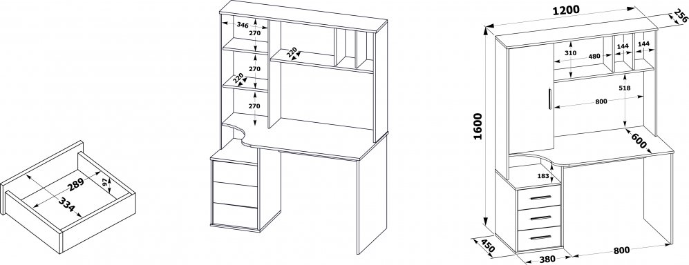 Стол компьютерный КСТ-16 бетон / белый