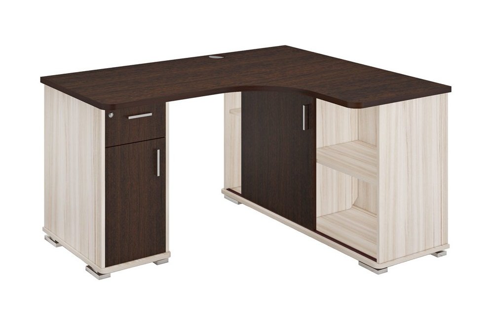 Стол компьютерный Жаспера-140М правый карамель / венге / венге