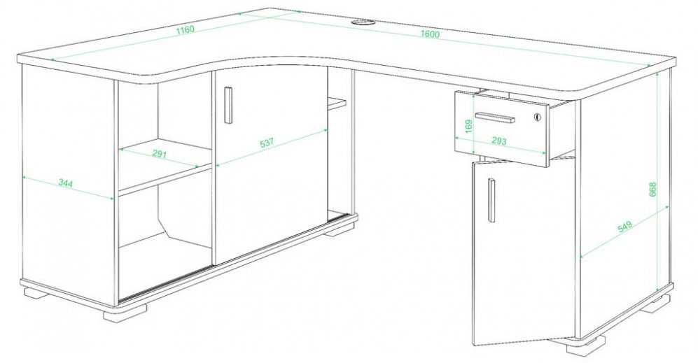 Стол компьютерный Жаспера-160М левый карамель / венге / карамель