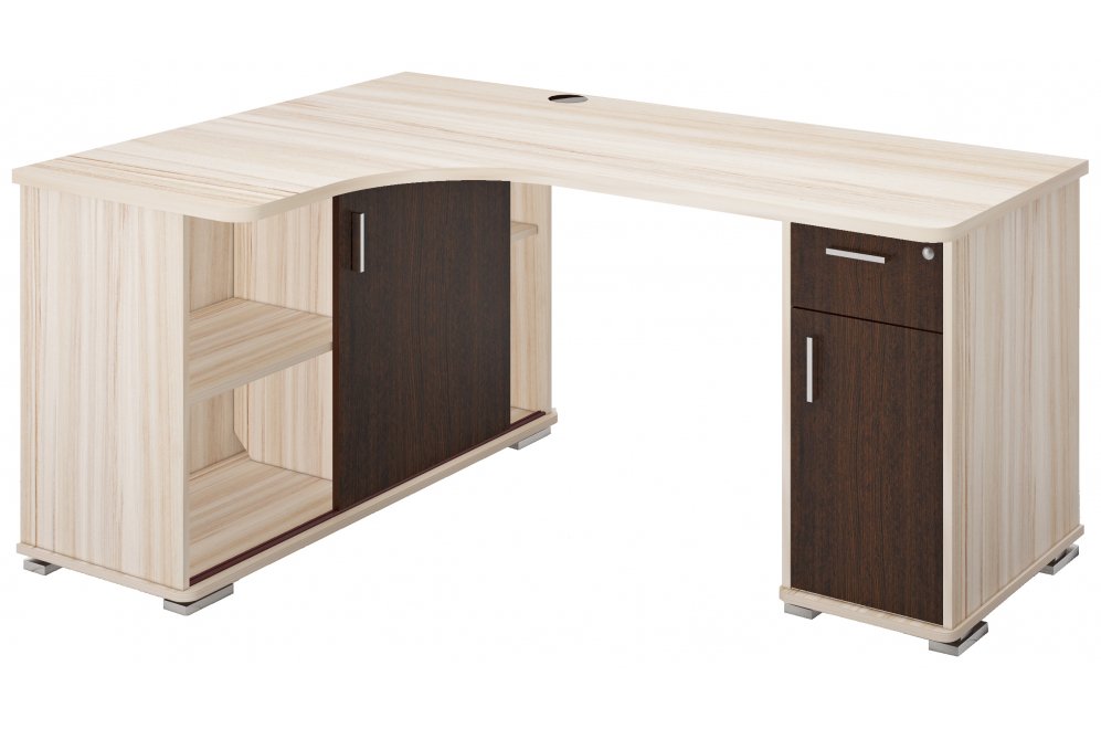 Стол компьютерный Жаспера-160М левый карамель / венге / карамель