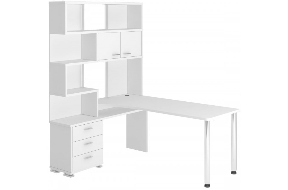 Стол компьютерный Жаспера-420 / 170 левый белый