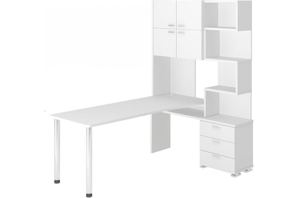 Стол компьютерный Жаспера-500М / 190 правый белый жемчуг