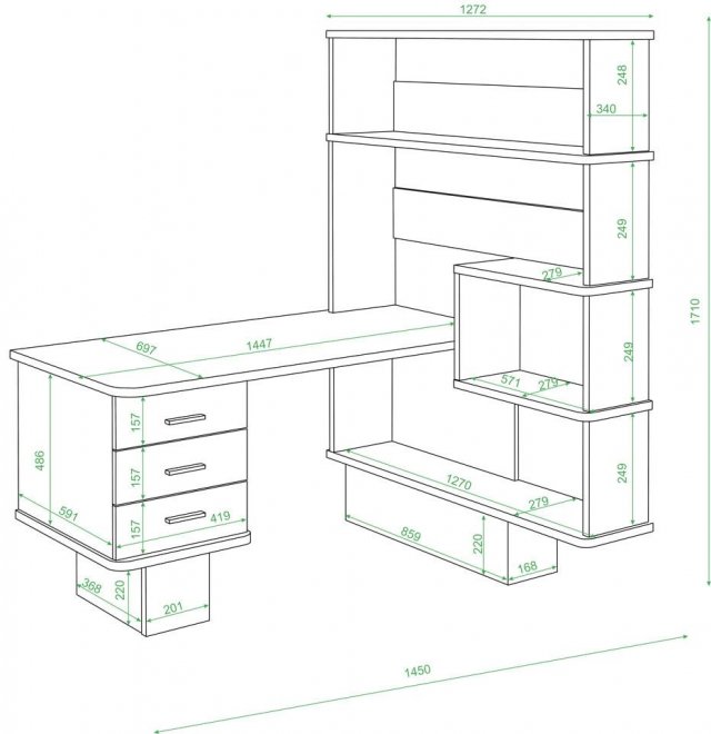 Стол компьютерный Жаспера-520 правый нельсон