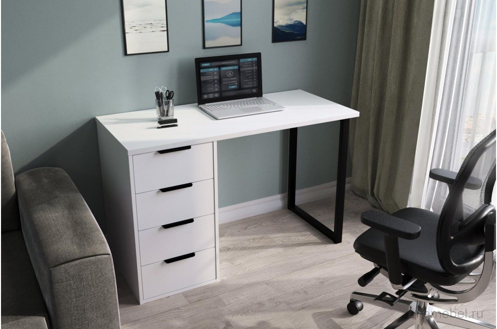 Стол С-400 белый структурный / меренга