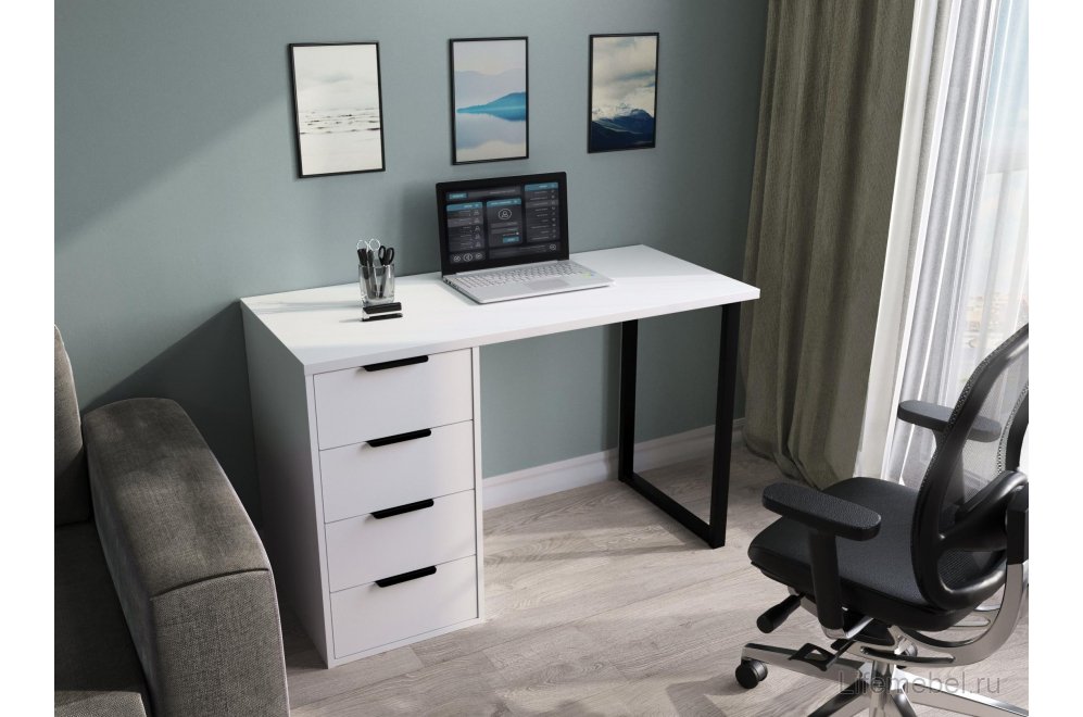 Стол С-400 белый структурный / меренга