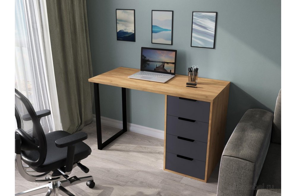 Стол С-400 дуб крафт золотой / графит