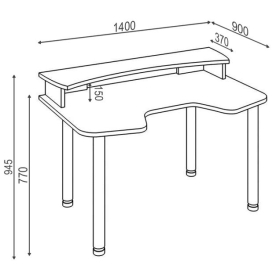 Письменный стол Беланта-Игр140МО ЧБЕ