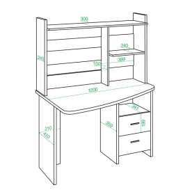 Письменный стол СКЛ-Крл 120