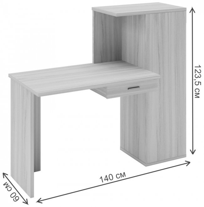 Письменный стол СКЛ-ПРЯМ100+ШК К карамель
