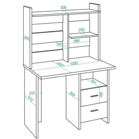 Письменный стол СКЛ-Прям100Р