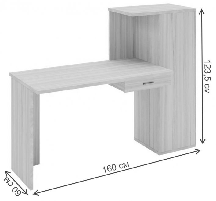 Письменный стол СКЛ-ПРЯМ120+ШК К карамель