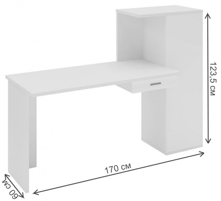 Письменный стол СКЛ-ПРЯМ130+ШК В венге