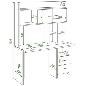 Письменный стол СКЛ-Прям130Р