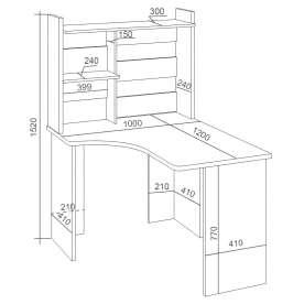 Письменный стол СКЛ-Угл120+НКЛ-100 К ЛЕВ