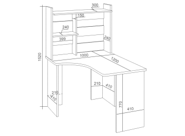 Письменный стол Беланта-Угл120+НКЛ-100 КВ ЛЕВ