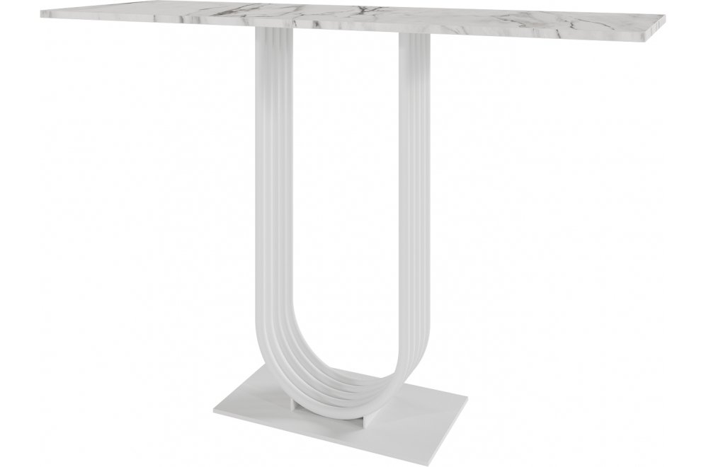 Консольный столик Arfeo 40x80x120 белый мрамор / белый металл