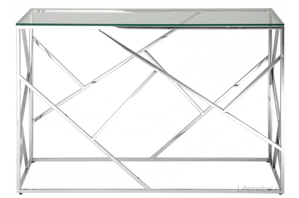 Консоль Париж 120 прозрачное стекло / сталь серебро