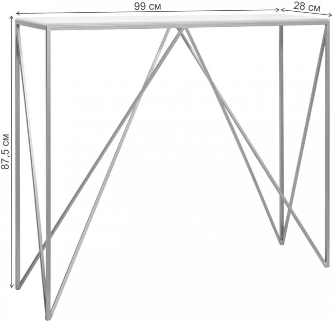 Консольный стол Akur Loft Cary черный / матовое стекло