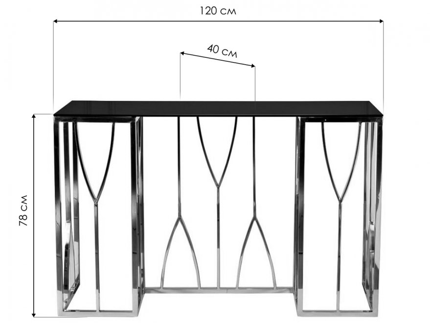 Консольный столик 13RXC3102-GOLD стекло черное / золото