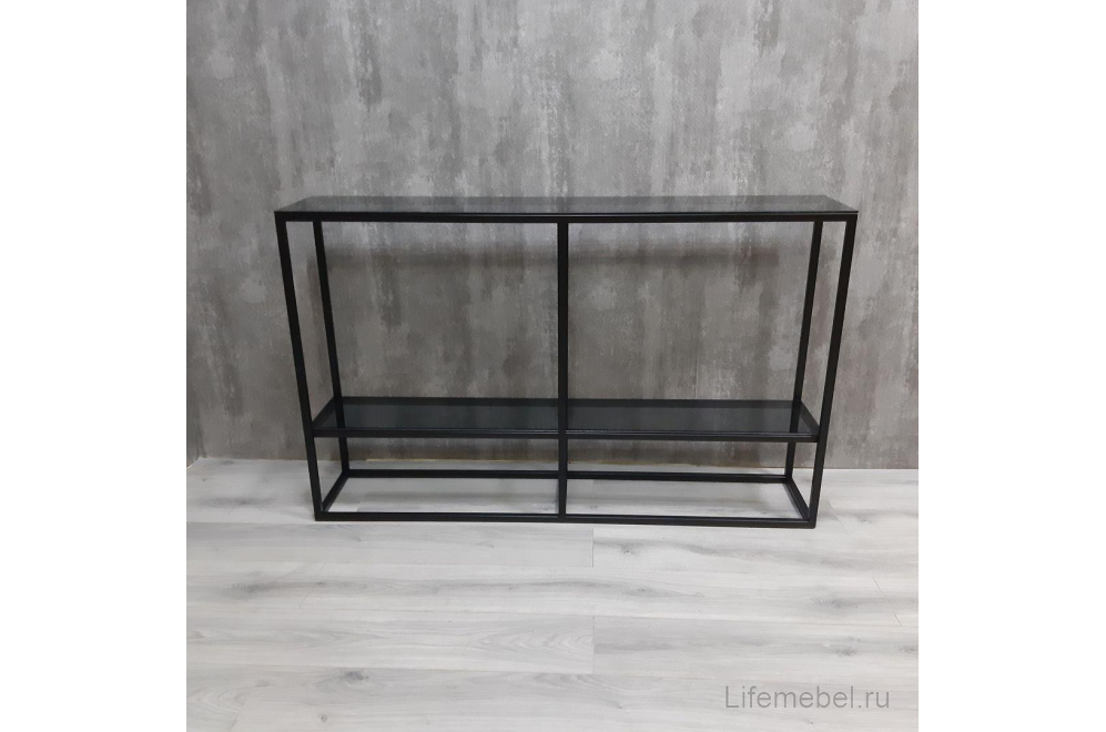 Консольный столик Akur Loft Chelsea черный / тонированное стекло