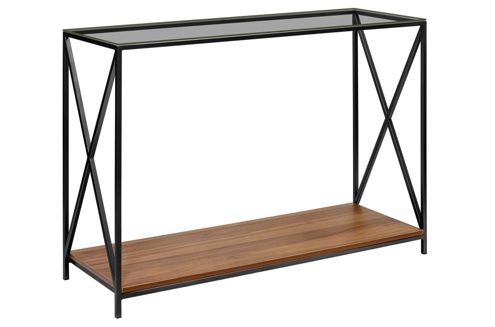 Консольный столик Garda орех / тонированное стекло / черный