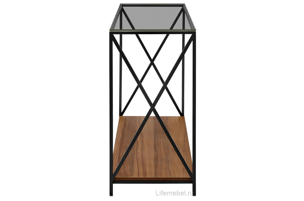 Консольный столик Garda орех / тонированное стекло / черный