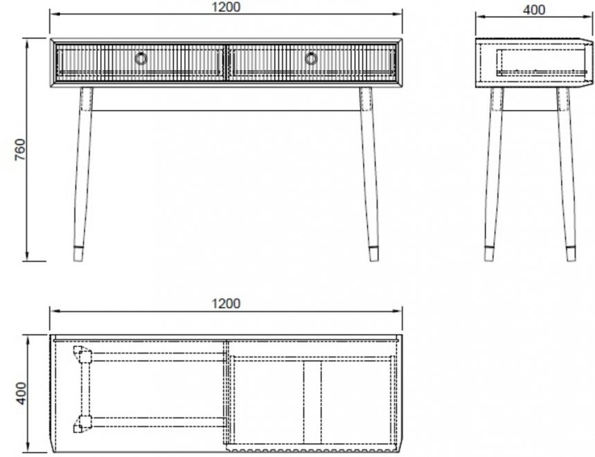 Консольный столик Тиа темный орех / черный