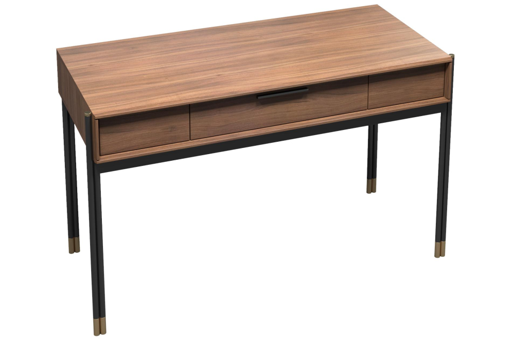 Консольный столик Benissa MDI.WD.BS.60 шпон ореха / черный матовый лак / латунь
