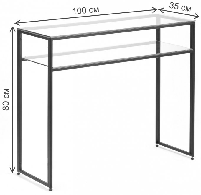 Консольный столик Orlan прозрачный / черный