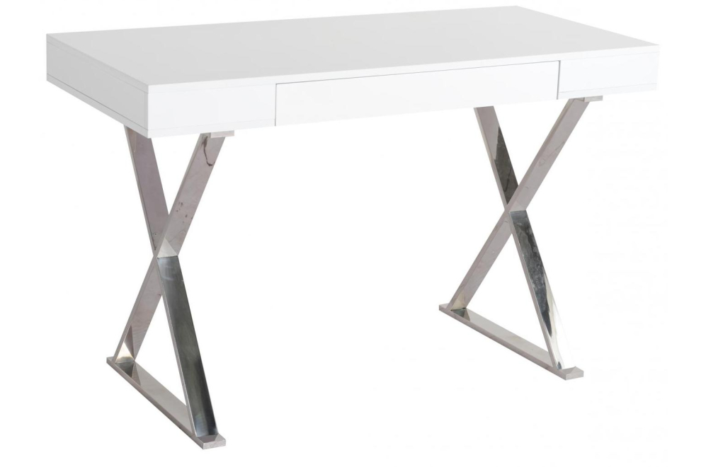 Консольный столик Рокки белый / серебро