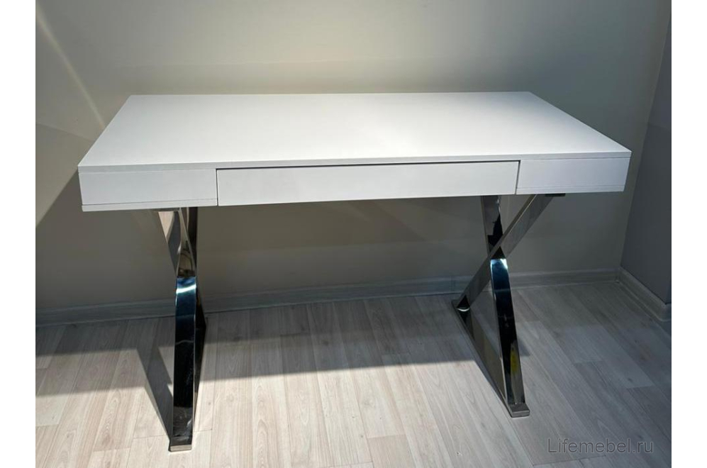 Консольный столик Рокки белый / серебро