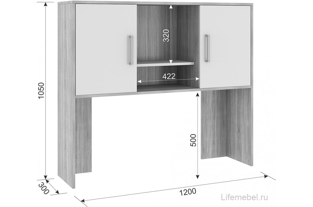 Письменный стол Лайт К4 белый / белый