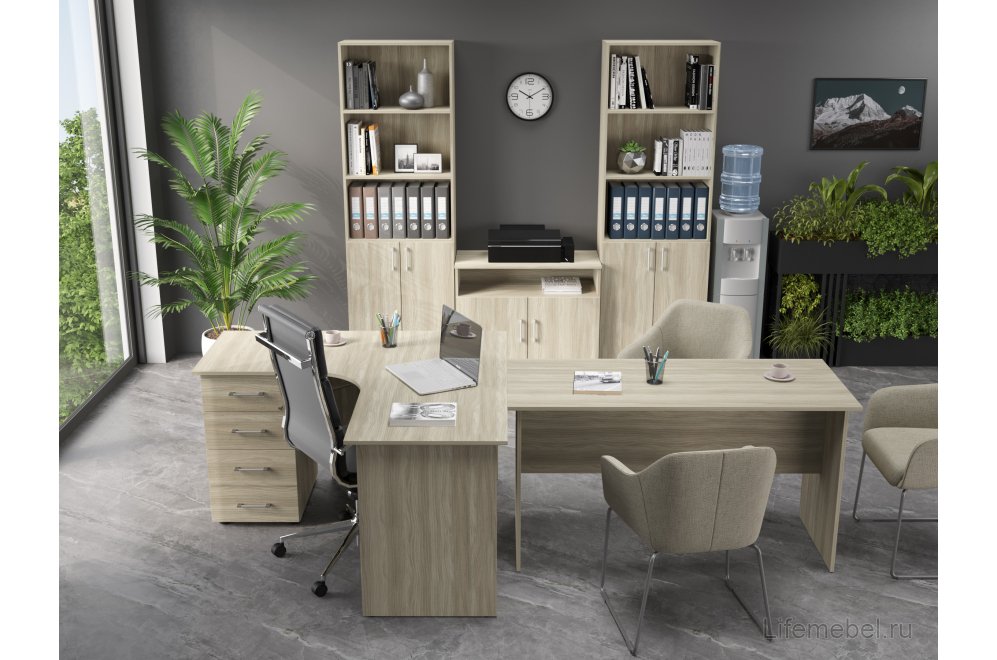 Письменный стол ОФ-111К блэквуд сатиновый