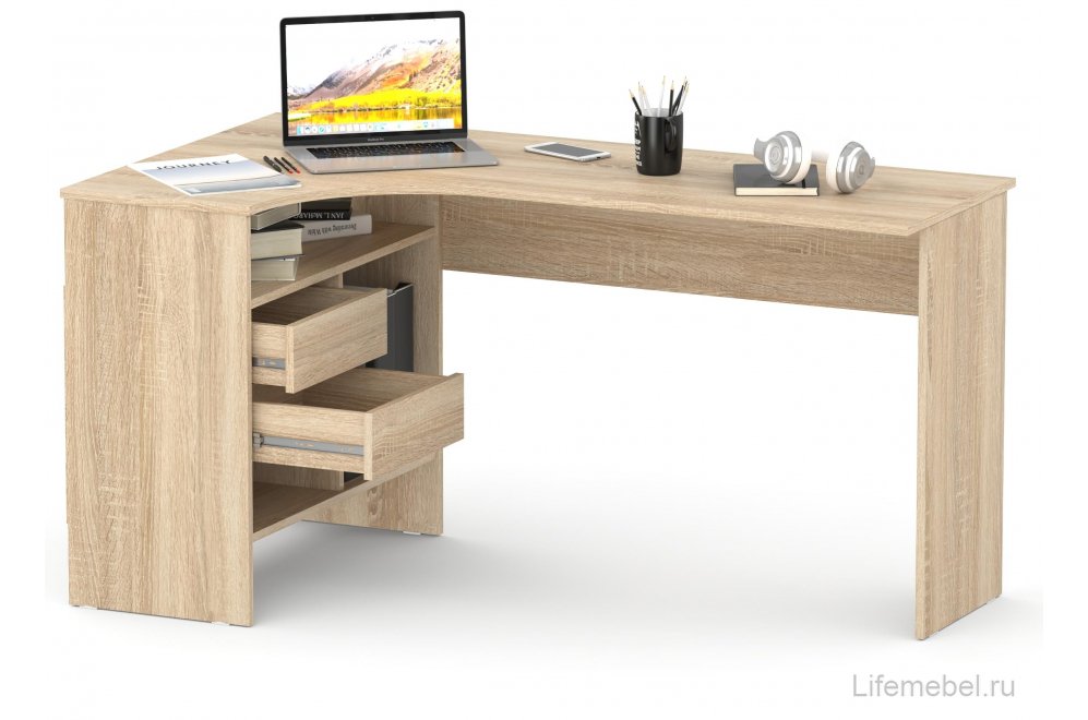 Письменный стол СПм-25 левый дуб сонома
