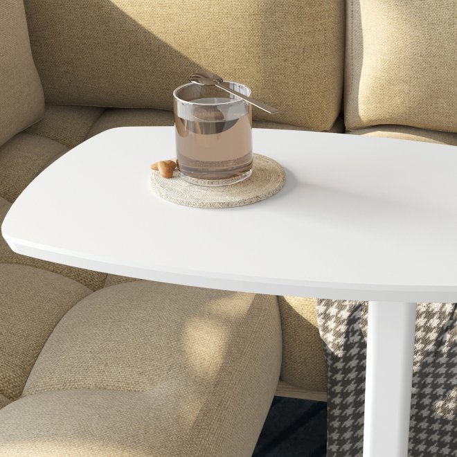 Приставной столик Дей белый / белый