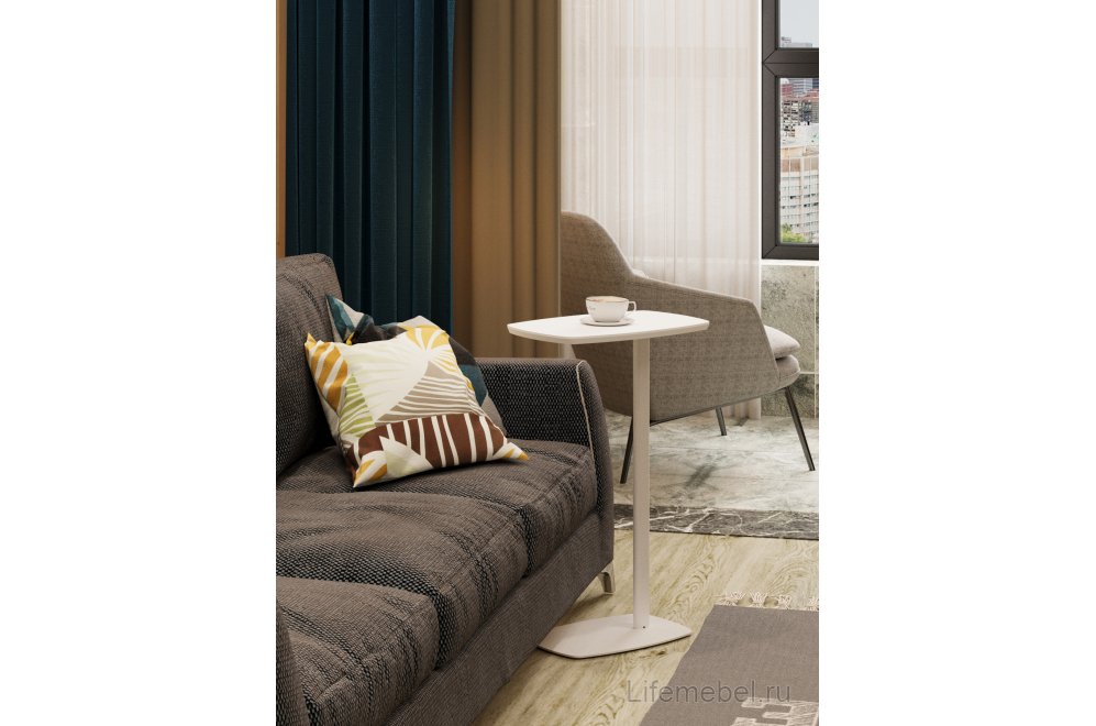 Приставной столик Дей белый / белый