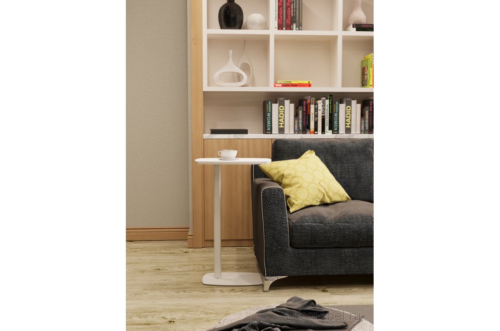 Приставной столик Дей белый / белый