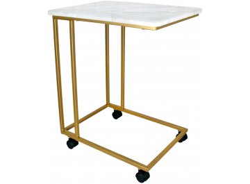 Приставной столик МеталлАрт М007 черный мрамор / черный