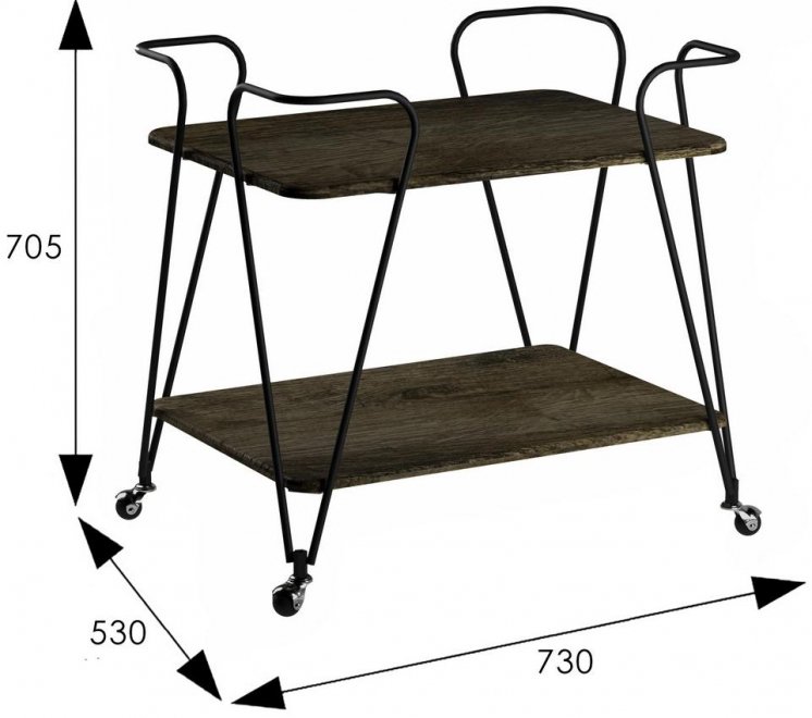 Сервировочный стол Эстер дуб маррон / черный