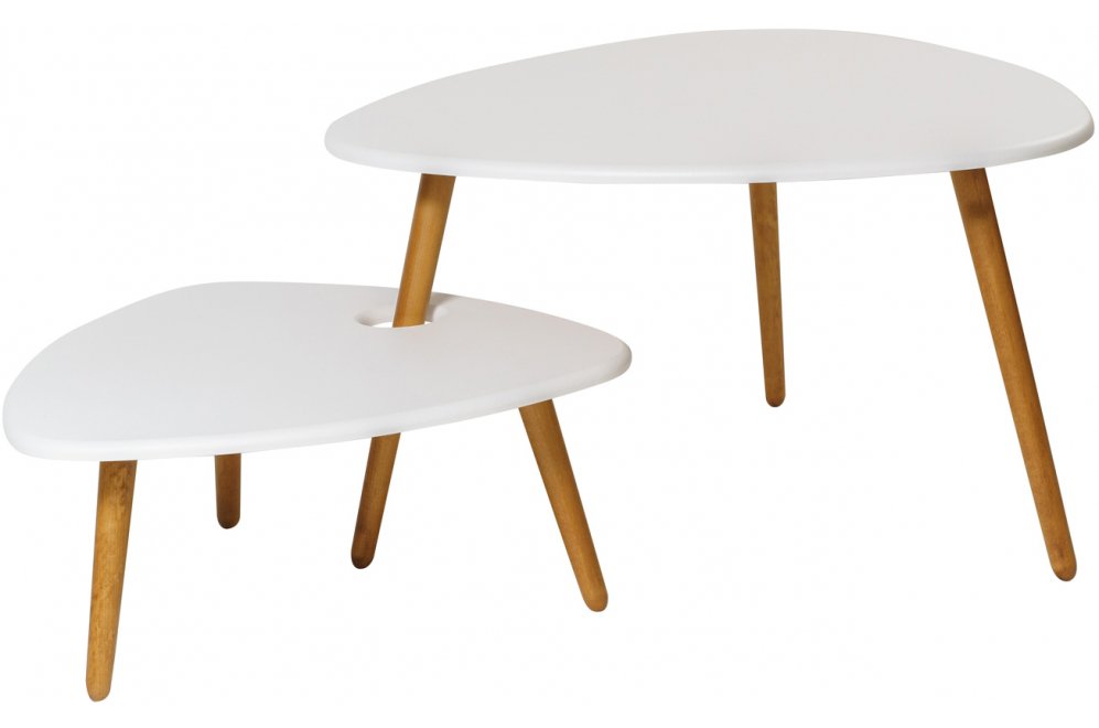 Комплект столиков Стил белый / дуб светлый