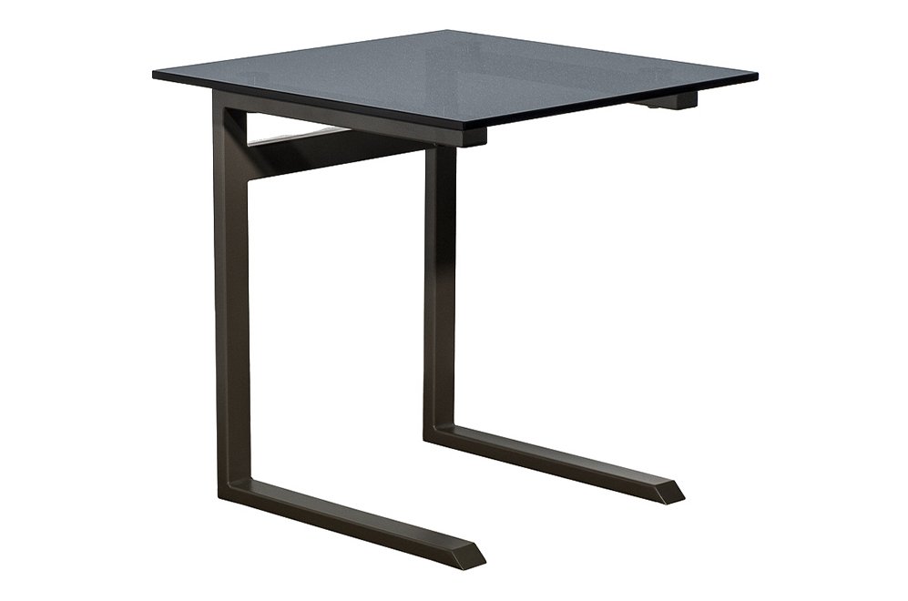 Приставной столик Асока прозрачный / серый