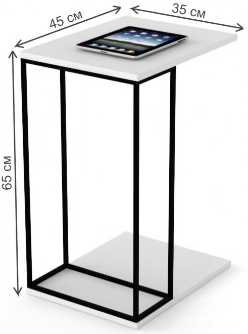 Приставной столик City Lite белый