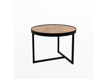 Журнальный столик ROUND basalt/черный teakwood/черный