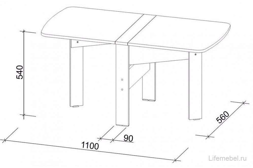 Стол-книжка СтК6 венге / дуб молочный высота 54 см