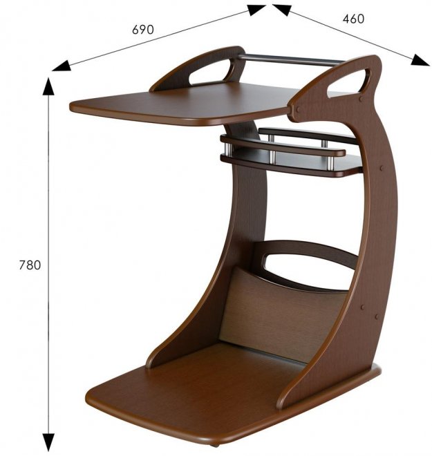 Подкатной стол Фаворит орех