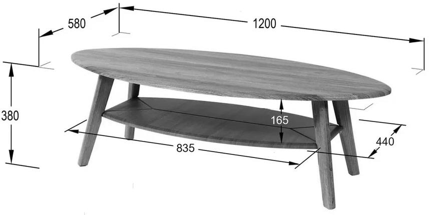 Журнальный стол Серфинг дуб сонома / акация