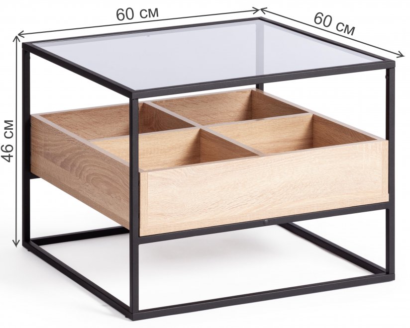 Журнальный стол Eclipse сонома / черный