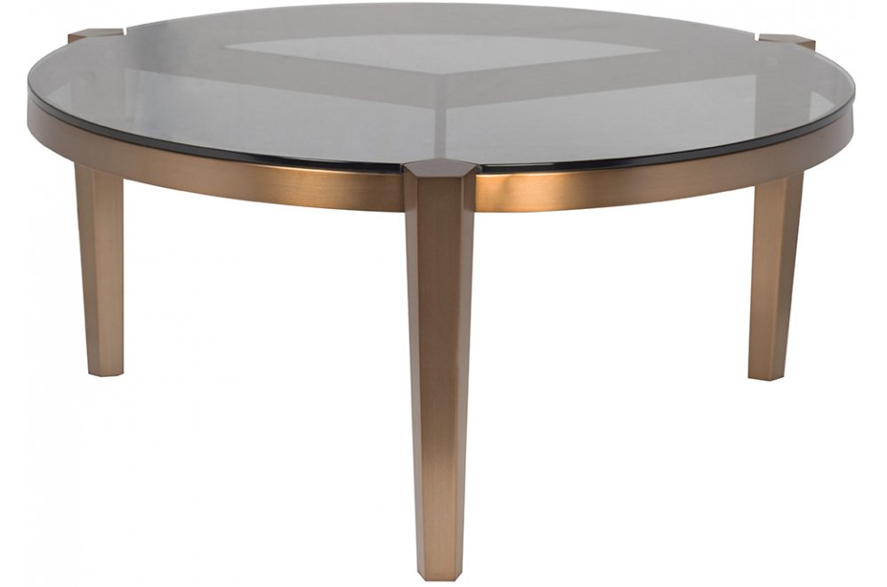 Журнальный столик Аделла 100 прозрачный / бронза