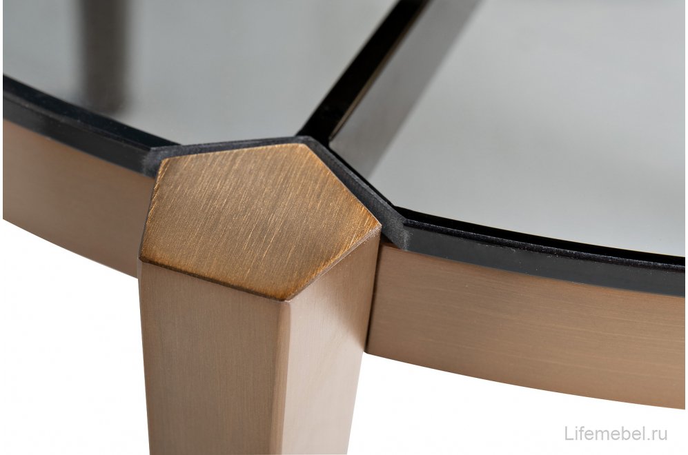 Журнальный столик Аделла 100 прозрачный / бронза